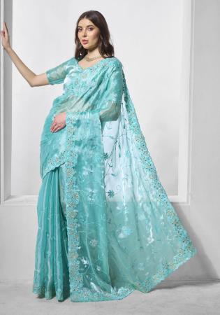 Picture of Ravishing Silk Steel Blue Saree