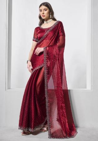 Picture of Sightly Silk Maroon Saree