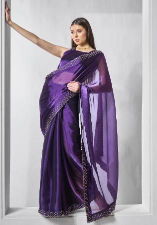 Picture of Classy Silk Purple Saree