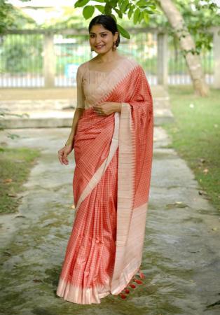 Picture of Graceful Silk Orange Saree