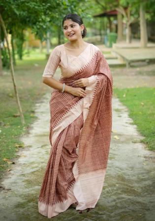 Picture of Pretty Silk Brown Saree