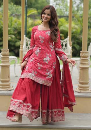 Picture of Exquisite Chiffon Maroon Readymade Salwar Kameez