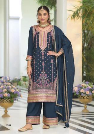 Picture of Chiffon Midnight Blue Readymade Salwar Kameez