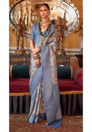 Picture of Good Looking Silk Slate Grey Saree