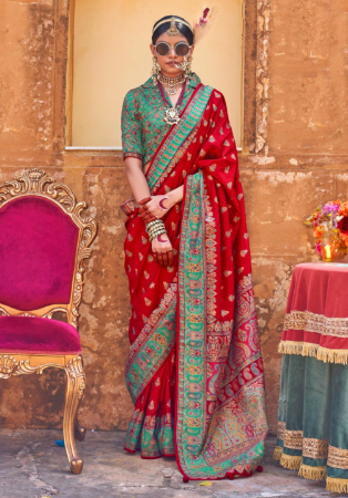 Picture of Magnificent Silk Dark Red Saree