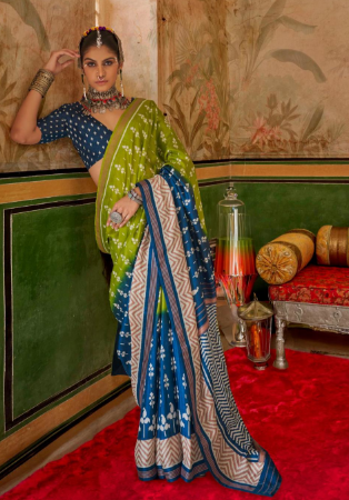 Picture of Marvelous Silk Olive Drab Saree