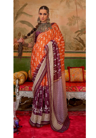 Picture of Pretty Silk Chocolate Saree