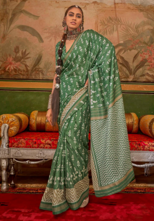 Picture of Elegant Silk Dark Sea Green Saree