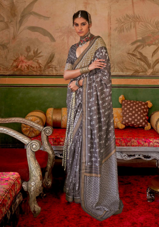 Picture of Comely Silk Dim Gray Saree