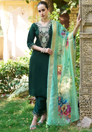 Picture of Rayon Dark Slate Grey Readymade Salwar Kameez