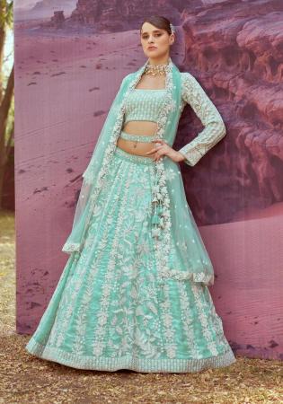 Picture of Classy Rayon Dark Sea Green Lehenga Choli