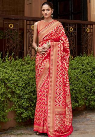 Picture of Beautiful Silk Tomato Saree