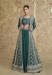 Picture of Chiffon & Silk Teal Straight Cut Salwar Kameez