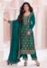 Picture of Comely Chiffon Teal Straight Cut Salwar Kameez