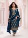 Picture of Magnificent Chiffon Navy Blue Straight Cut Salwar Kameez