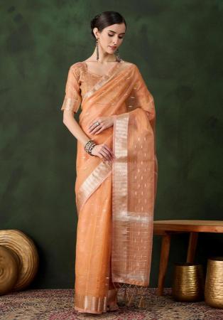 Picture of Lovely Organza Chocolate Saree