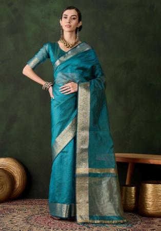 Picture of Magnificent Organza Sea Green Saree