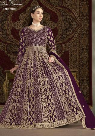 Picture of Radiant Net Maroon Straight Cut Salwar Kameez