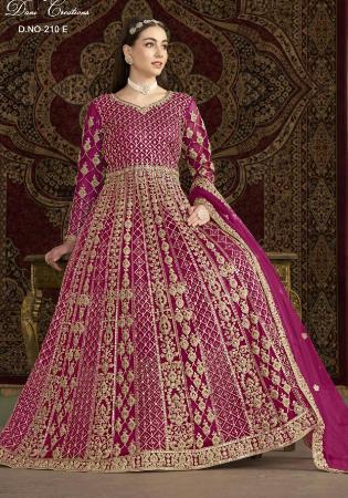 Picture of Beautiful Net Fire Brick Straight Cut Salwar Kameez