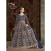 Picture of Net Dark Slate Grey Straight Cut Salwar Kameez