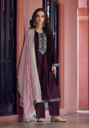 Picture of Fine Chiffon Black Straight Cut Salwar Kameez