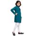 Picture of Shapely Cotton Teal Kids Kurta Pyjama