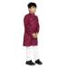 Picture of Resplendent Cotton Maroon Kids Kurta Pyjama