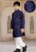 Picture of Well Formed Cotton Midnight Blue Kids Kurta Pyjama