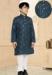 Picture of Resplendent Cotton Midnight Blue Kids Kurta Pyjama