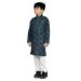 Picture of Resplendent Cotton Midnight Blue Kids Kurta Pyjama