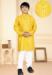 Picture of Good Looking Cotton Yellow Kids Kurta Pyjama