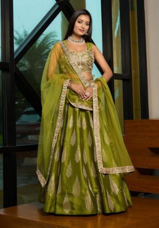 Picture of Wonderful Silk Olive Drab Lehenga Choli