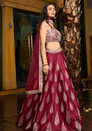 Picture of Pleasing Silk Maroon Lehenga Choli