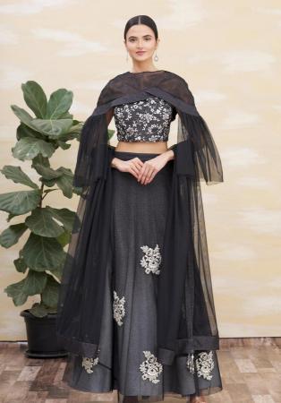 Picture of Marvelous Silk & Lycra Black Lehenga Choli