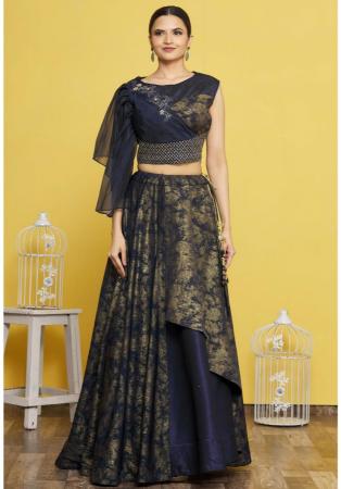 Picture of Stunning Silk & Lycra Dim Gray Lehenga Choli