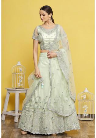 Picture of Silk & Lycra Medium Sea Green Lehenga Choli