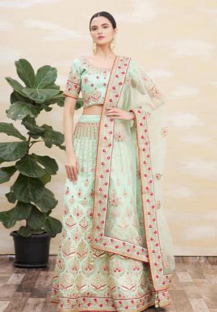 Picture of Ravishing Silk Dark Sea Green Lehenga Choli