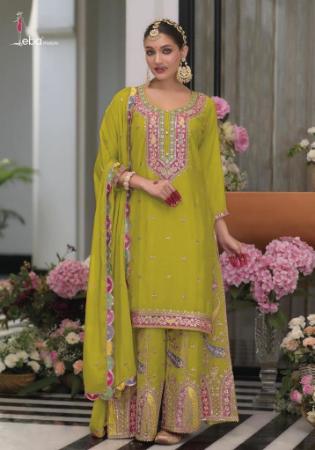 Picture of Chiffon Dark Golden Rod Readymade Salwar Kameez