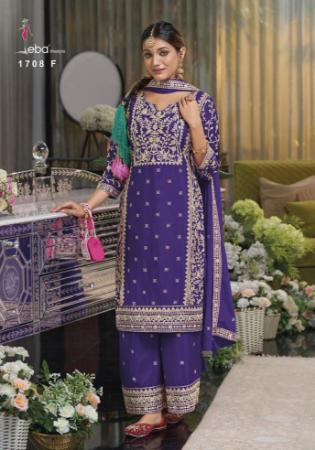 Picture of Chiffon Dark Slate Blue Readymade Salwar Kameez