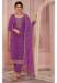 Picture of Elegant Chiffon Purple Straight Cut Salwar Kameez