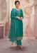 Picture of Shapely Chiffon Teal Straight Cut Salwar Kameez