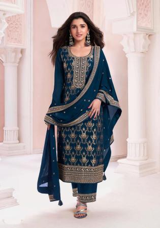 Picture of Admirable Chiffon Grey Straight Cut Salwar Kameez