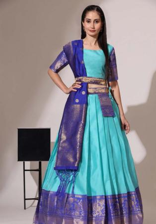 Picture of Wonderful Silk Light Sea Green Lehenga Choli