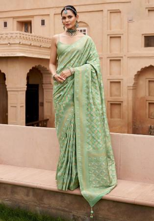 Picture of Gorgeous Silk Dark Sea Green Saree