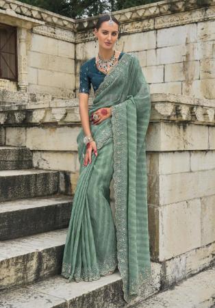 Picture of Splendid Crepe & Silk Slate Grey Saree