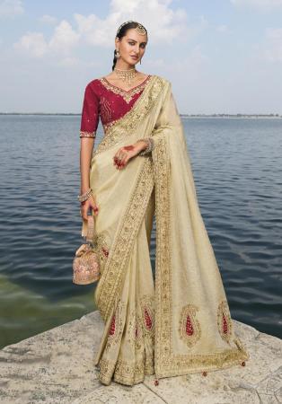 Picture of Magnificent Crepe & Silk Tan Saree