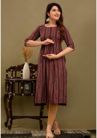 Picture of Nice Cotton Maroon Kurtis & Tunic