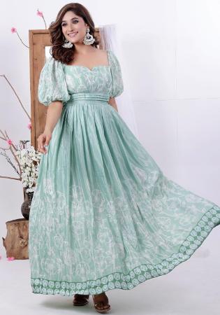 Picture of Shapely Georgette Slate Grey Readymade Gown