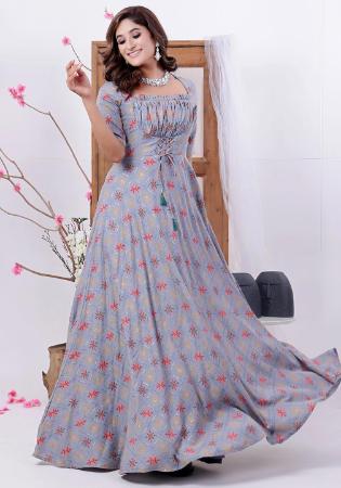 Picture of Marvelous Georgette Light Slate Grey Readymade Gown