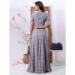 Picture of Marvelous Georgette Light Slate Grey Readymade Gown